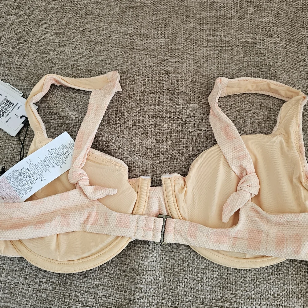 Ripcurl Bikini top Always Summer Blush gingham Large full support 79.00 New Tags